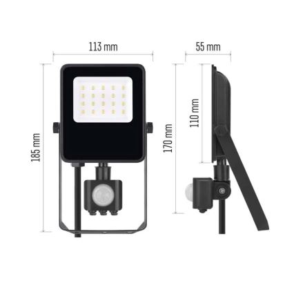 LED Floodlight with a sensor VISIO LED/10W/230V 4000K IP65