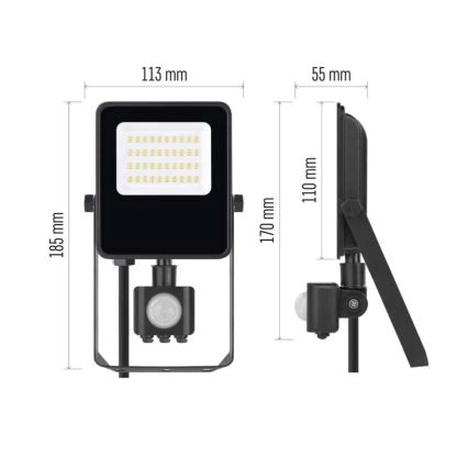 LED Floodlight with a sensor VISIO LED/20W/230V 4000K IP65