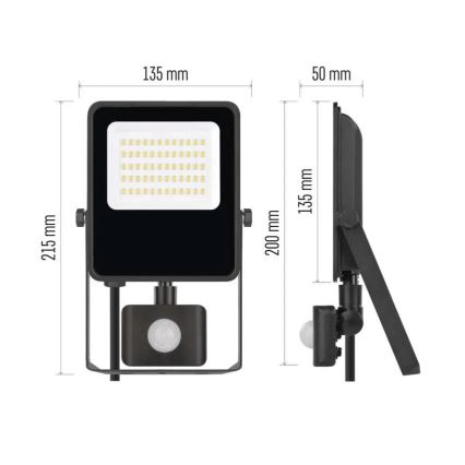 LED Floodlight with a sensor VISIO LED/30W/230V 4000K IP65