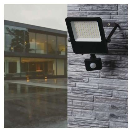LED Floodlight with a sensor VISIO LED/50W/230V 4000K IP65