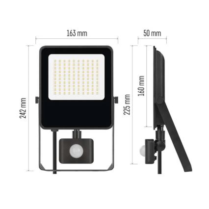 LED Floodlight with a sensor VISIO LED/50W/230V 4000K IP65