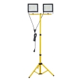 LED Floodlight with a stand TIGRA 2xLED/100W/230V 4000K IP54 black/yellow