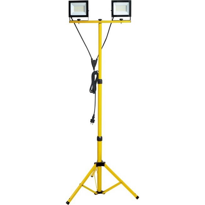 LED Floodlight with a stand TIGRA 2xLED/50W/230V 4000K IP54 black/yellow