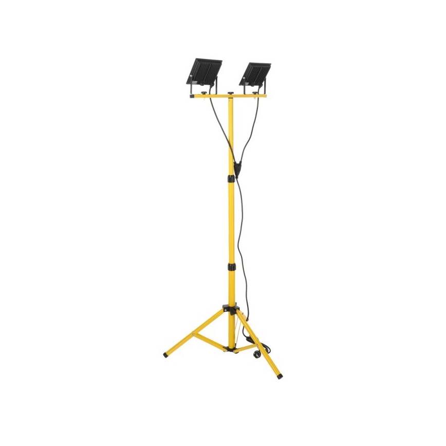 LED Floodlight with a stand TIGRA 2xLED/50W/230V 4000K IP54 black/yellow