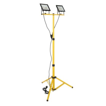 LED Floodlight with a stand TIGRA 2xLED/50W/230V 4000K IP54 black/yellow