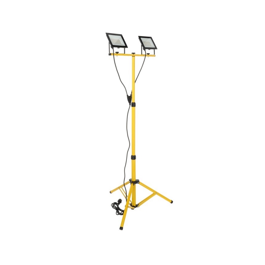 LED Floodlight with a stand TIGRA 2xLED/50W/230V 4000K IP54 black/yellow