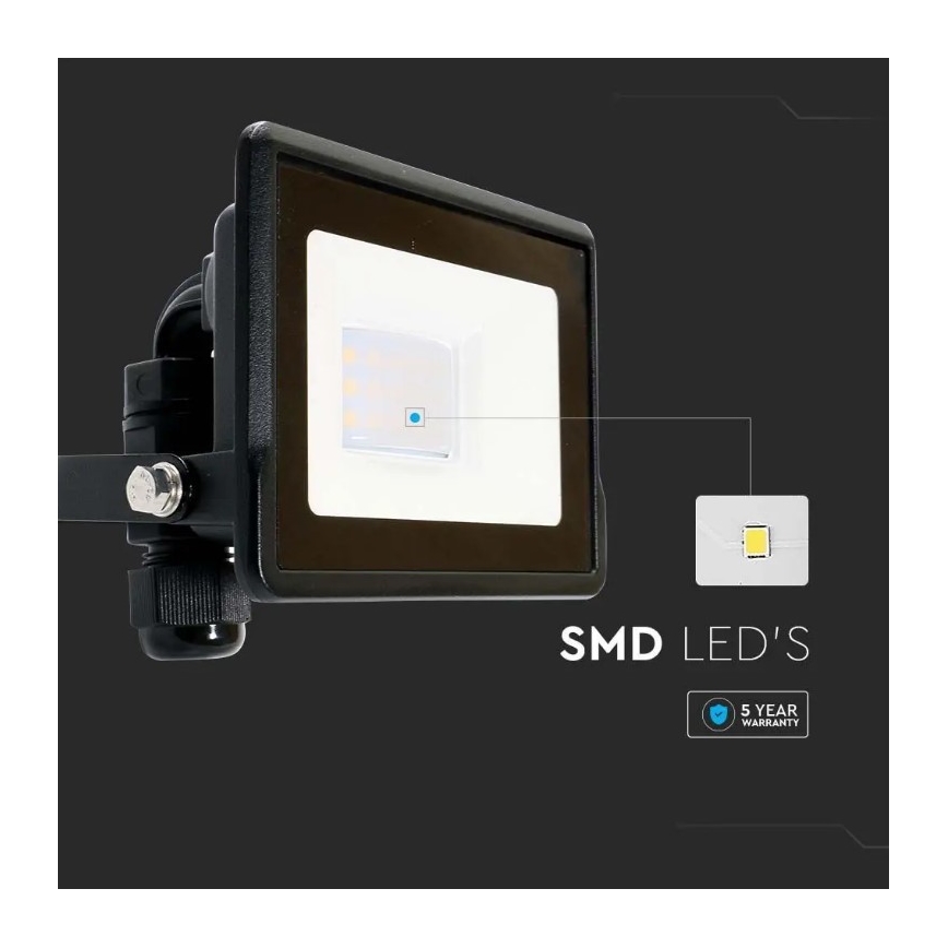 LED Floodlight with direct connection SAMSUNG CHIP LED/10W/230V IP65 6500K black