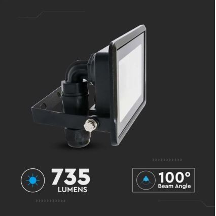 LED Floodlight with direct connection SAMSUNG CHIP LED/10W/230V IP65 6500K black