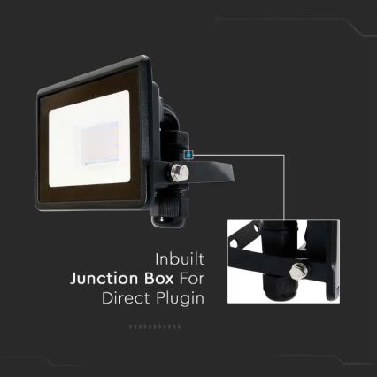 LED Floodlight with direct connection SAMSUNG CHIP LED/10W/230V IP65 6500K black