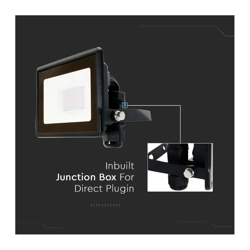 LED Floodlight with direct connection SAMSUNG CHIP LED/10W/230V IP65 6500K black