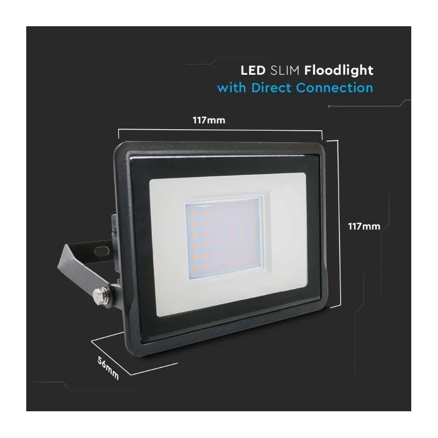 LED Floodlight with direct connection SAMSUNG CHIP LED/30W/230V IP65 6500K