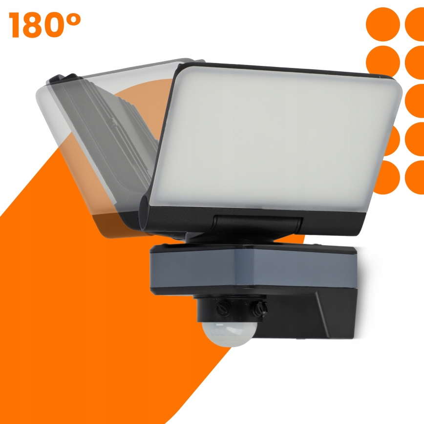 LED floodlight with motion and dusk sensor LED/24W/230V 4200K IP54 black