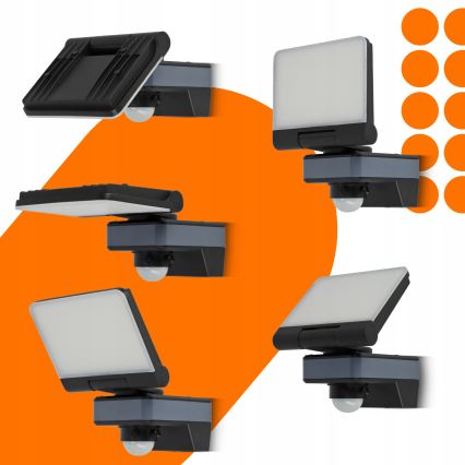 LED floodlight with motion and dusk sensor LED/24W/230V 4200K IP54 black