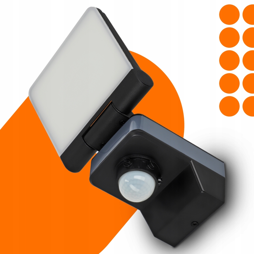 LED floodlight with motion and dusk sensor LED/24W/230V 4200K IP54 black