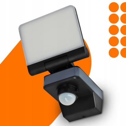 LED floodlight with motion and dusk sensor LED/24W/230V 4200K IP54 black