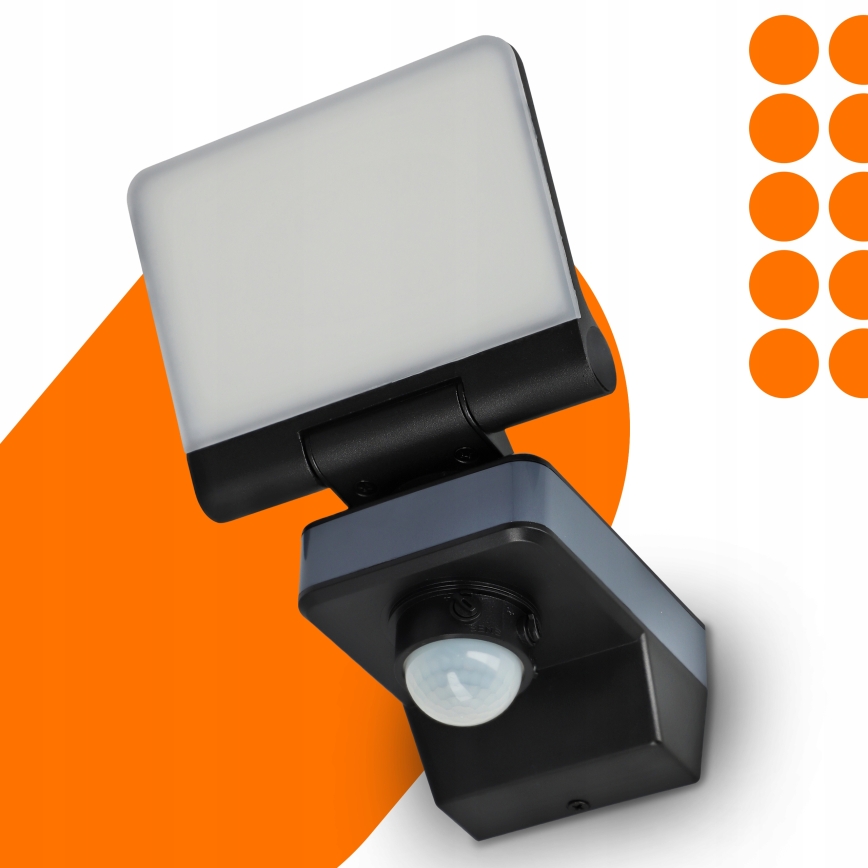 LED floodlight with motion and dusk sensor LED/24W/230V 4200K IP54 black