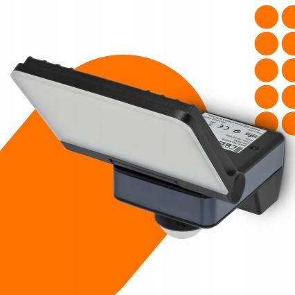 LED floodlight with motion and dusk sensor LED/24W/230V 4200K IP54 black
