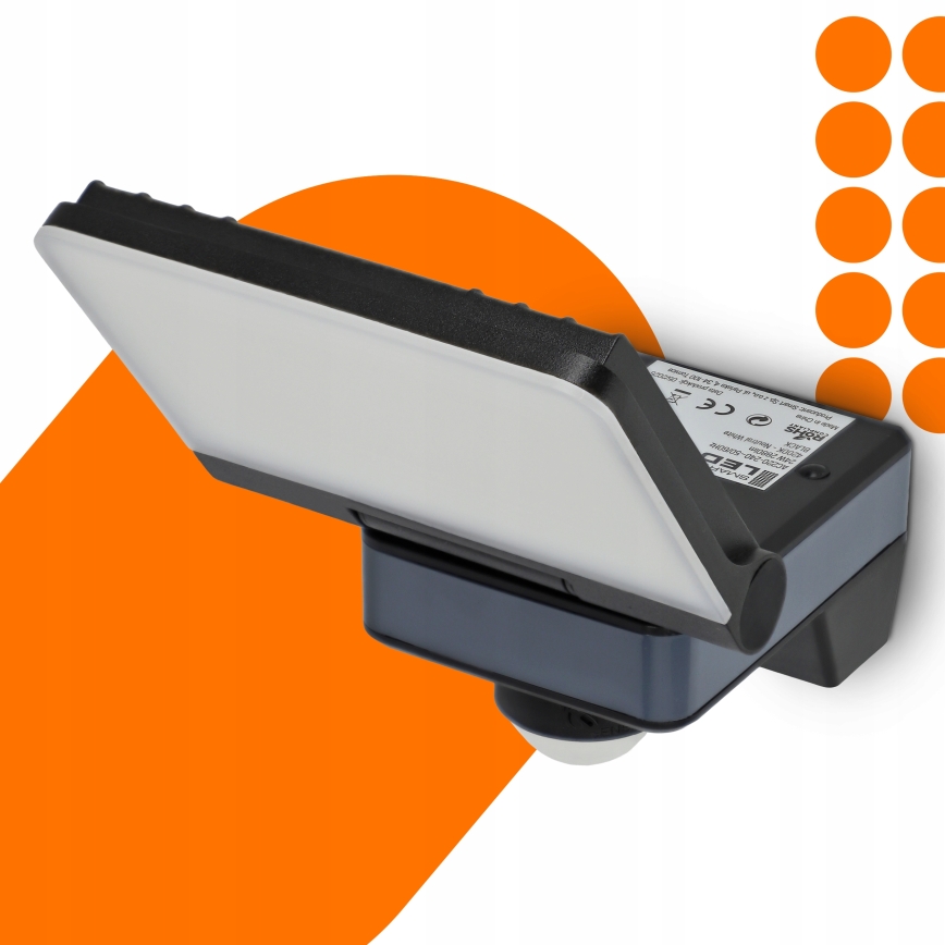 LED floodlight with motion and dusk sensor LED/24W/230V 4200K IP54 black