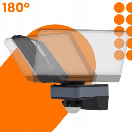 LED Floodlight with motion and dusk sensor LED/44W/230V 4200K IP54 black
