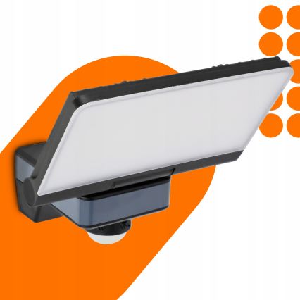 LED Floodlight with motion and dusk sensor LED/44W/230V 4200K IP54 black