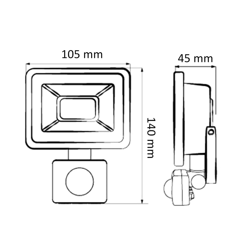 LED Floodlight with Motion Sensor LED/20W/230V IP65