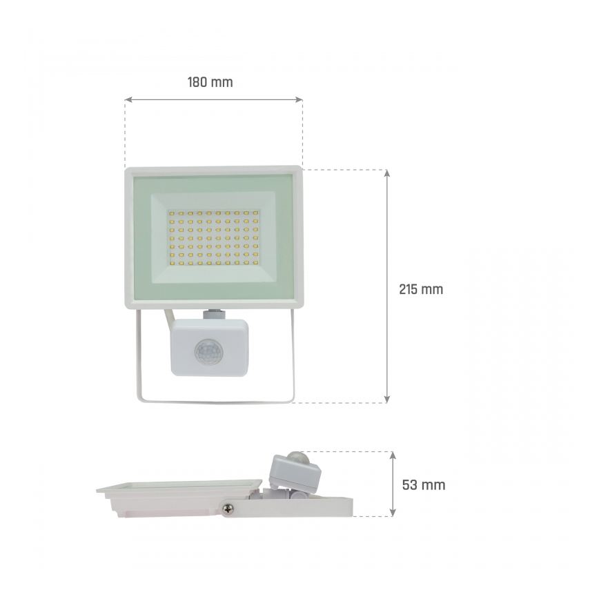 LED Floodlight with motion sensor NOCTIS LUX 3 LED/50W/230V 4000K IP44 white