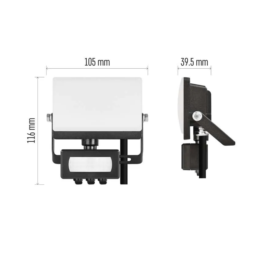 LED Floodlight with Motion and Dusk Sensor TAMBO EVO LED/10W/230V 4000K IP44 Black