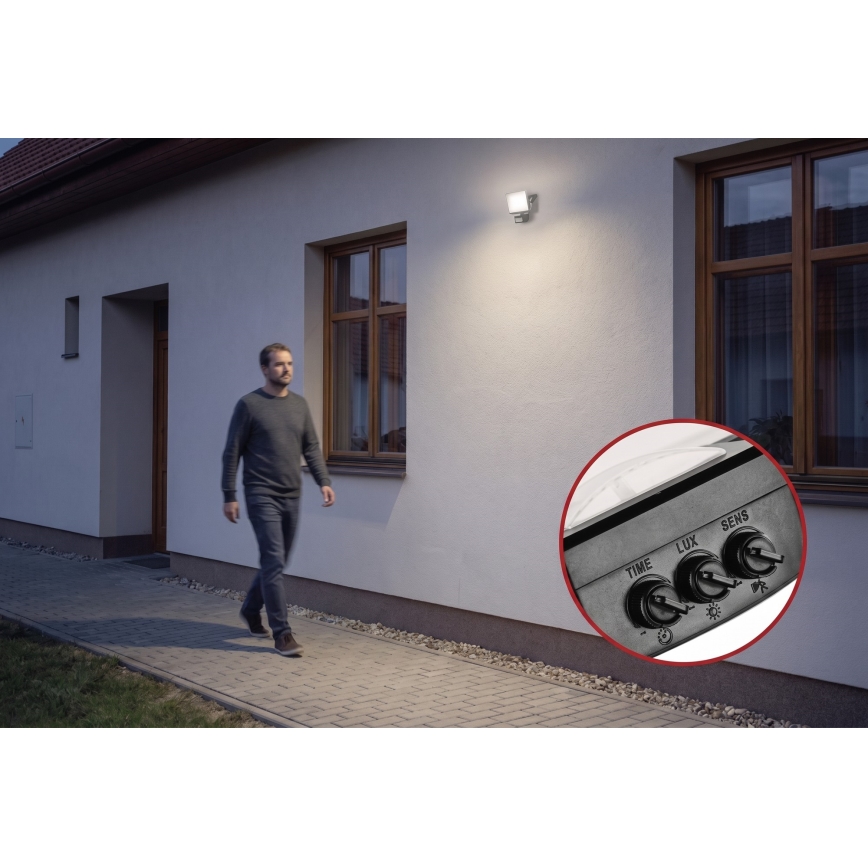 LED floodlight with motion and dusk sensor TAMBO EVO LED/20W/230V 4000K IP44 black
