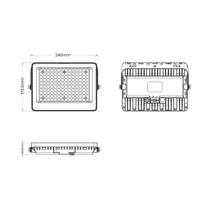 FOCUS LED Solar Floodlight/100W/15000 mAh 3.2V 6000K IP65 + remote control