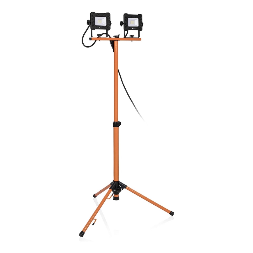 LED Floodlight with Stand 2xLED/10W/230V 4000K IP65 orange/black