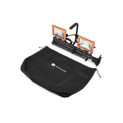 LED Floodlight with Stand, 2×30 W LEDs, 230 V, 4000 K, IP65 — orange/black