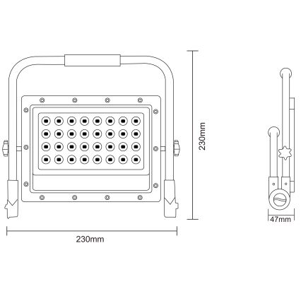 LED Floodlight with Stand LED/50W/230V 5000K IP65 orange