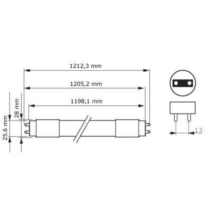 LED Fluorescent tube Philips MASTER T8 G13/16W/80V 6500K 120 cm