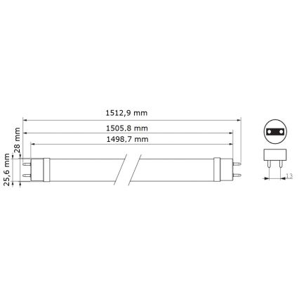 LED Fluorescent tube Philips MASTER T8 G13/24W/80V 6500K 150 cm
