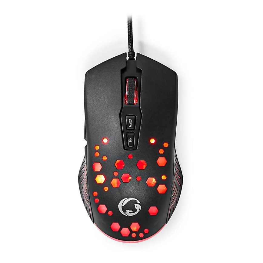 LED Gaming mouse 800/1200/2400/3200/4800/7200 DPI 7 buttons black