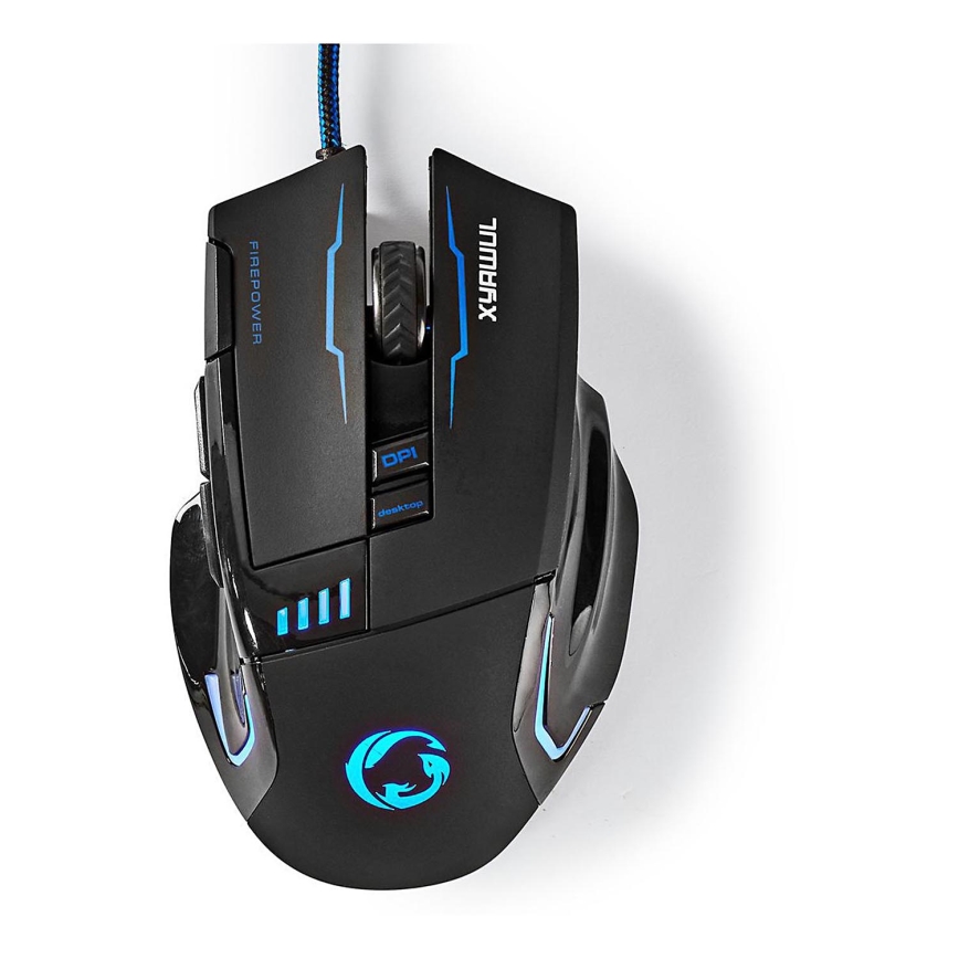 LED Gaming mouse 800/1600/2400/4000 DPI 8 buttons black