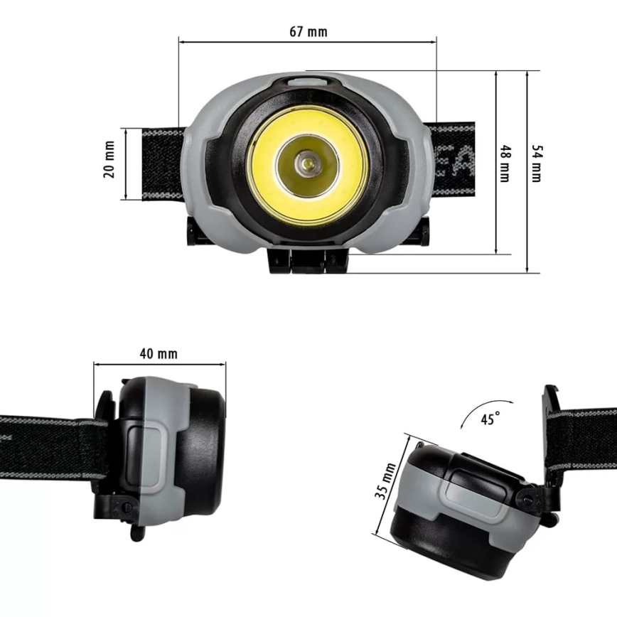 LED Headlamp 2xLED/3xAAA IP44 170 lm
