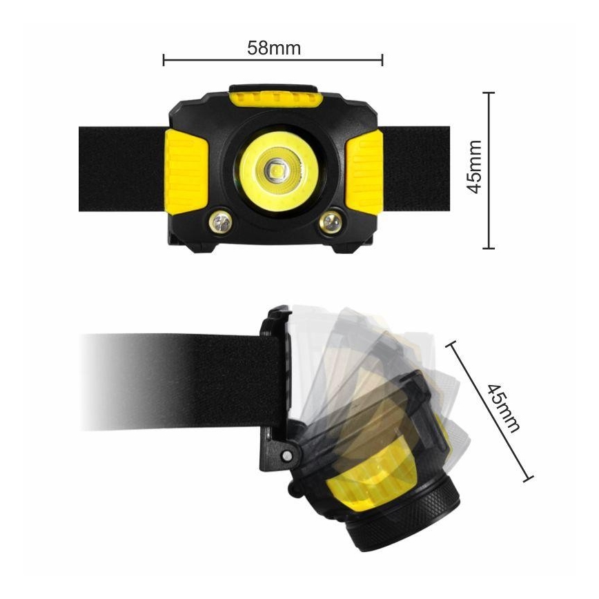 LED Headlamp 2xLED/5W/3xAAA + LED/3W