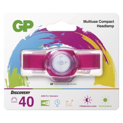 LED Headlamp GP EVERYBODY 4xLED/2×CR2025 pink