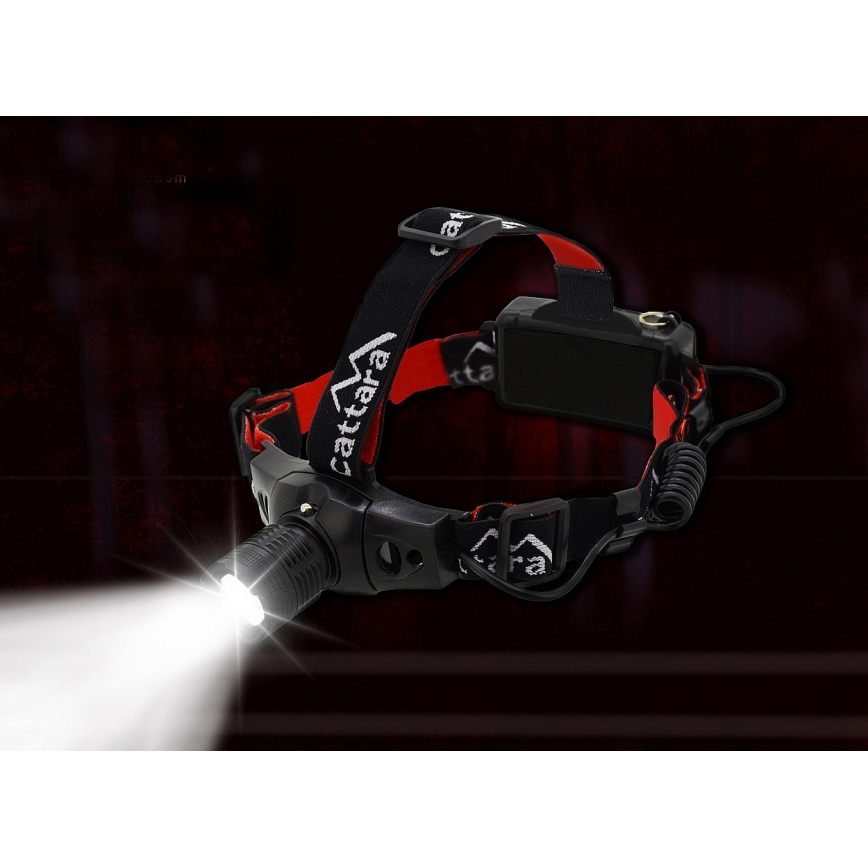 LED Headlamp LED/3W/3xAAA IP44 black/red