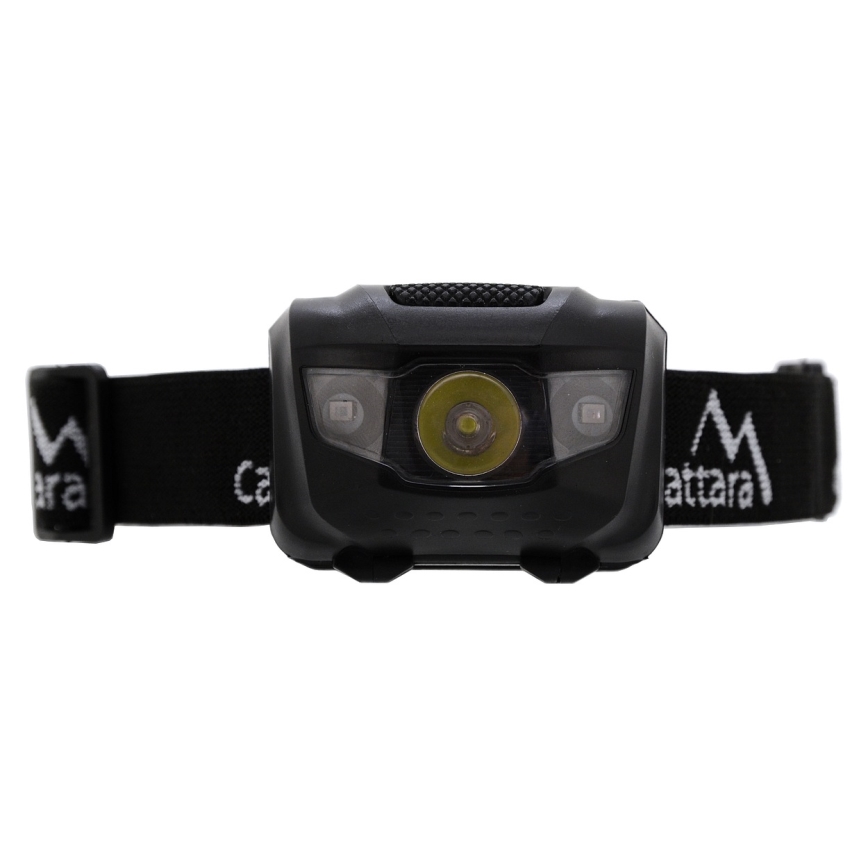 LED Headlamp with red light LED/3W/3xAAA IP44 black