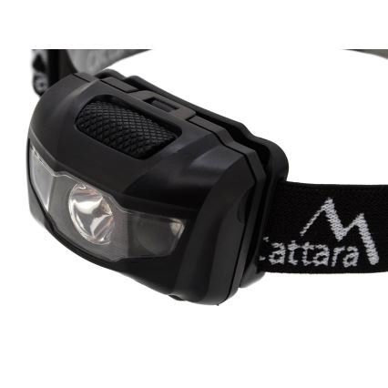 LED Headlamp with red light LED/3W/3xAAA IP44 black