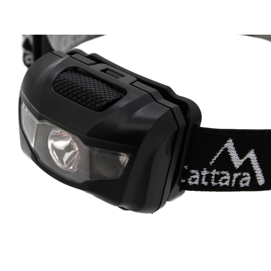 LED Headlamp with red light LED/3W/3xAAA IP44 black