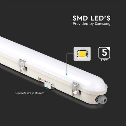 LED Heavy-duty fluorescent light with emergency module EMERGENCY LED/48W/230V 4000K 150cm IP65