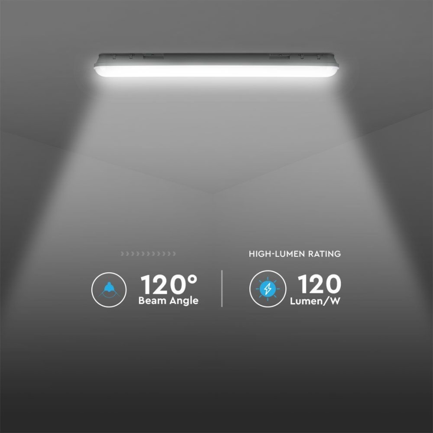 LED Heavy-duty fluorescent light with emergency module EMERGENCY LED/48W/230V 4000K 150cm IP65