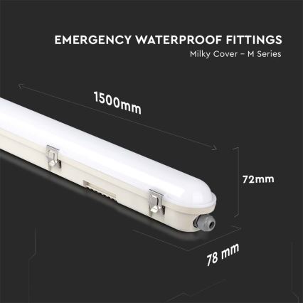 LED Heavy-duty fluorescent light with emergency module EMERGENCY LED/48W/230V 4000K 150cm IP65