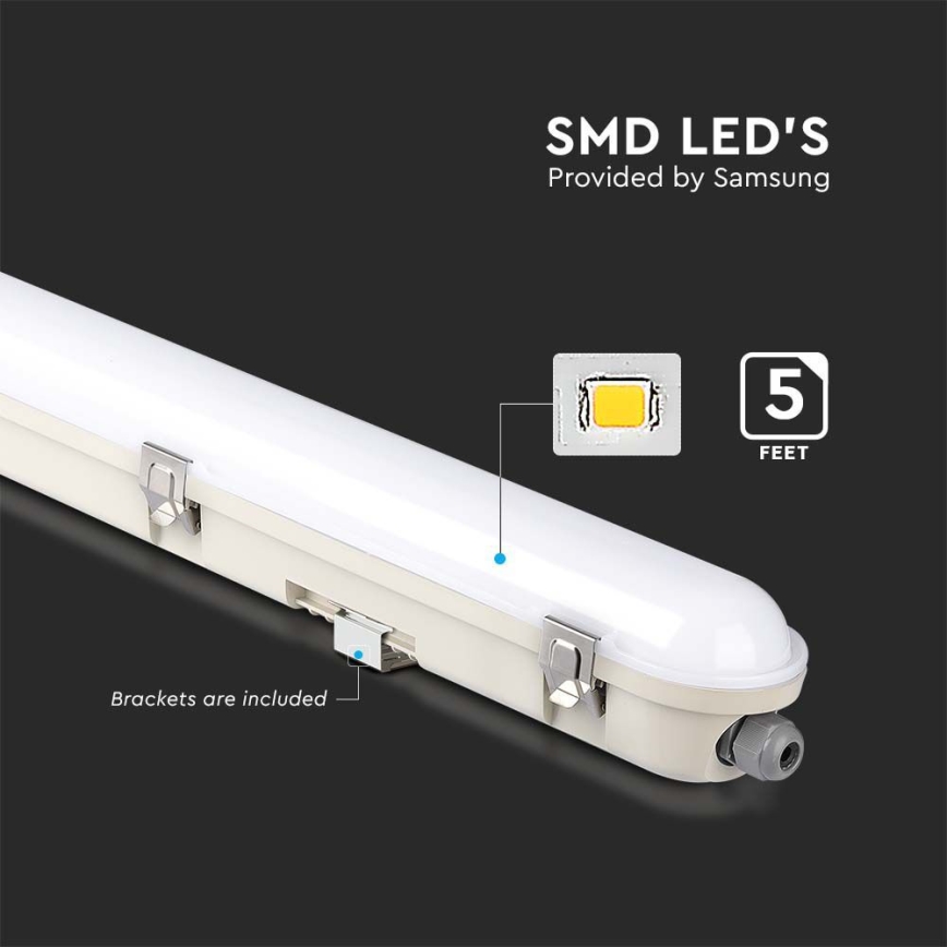 LED Heavy-duty fluorescent light with emergency module EMERGENCY LED/48W/230V 6500K 150cm IP65
