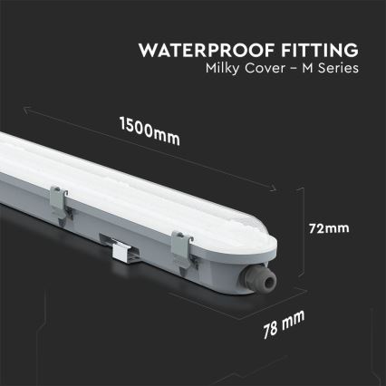 LED Heavy-duty fluorescent light M-SERIES LED/48W/230V 4000K 150cm IP65