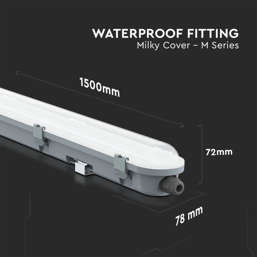 LED Heavy-duty fluorescent light M-SERIES LED/48W/230V 4000K 150cm IP65