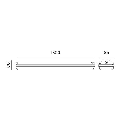 LED Heavy-duty fluorescent light NEXFORCE LED/52W/230V IP66 4000K